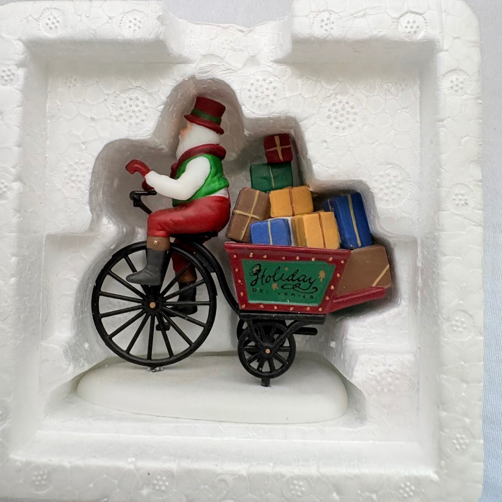 Department 56 Unisex OS Holiday Deliveries Santa Bicycle Figurine 56371 - Picture 5 of 6